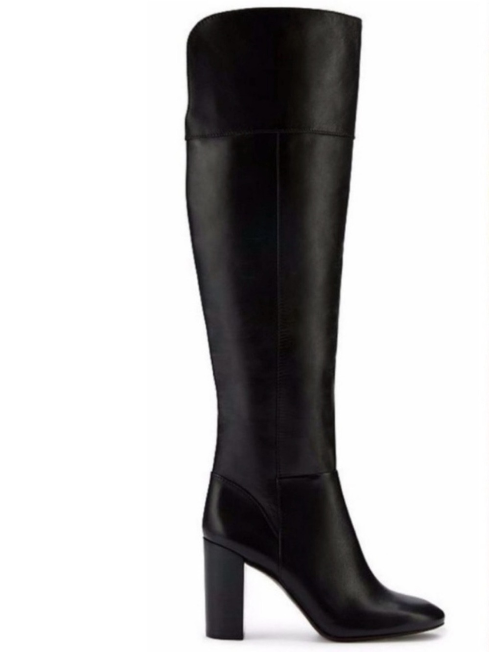 Tory Burch Bowie Black Leather Over the Knee Heeled Boots 8.5